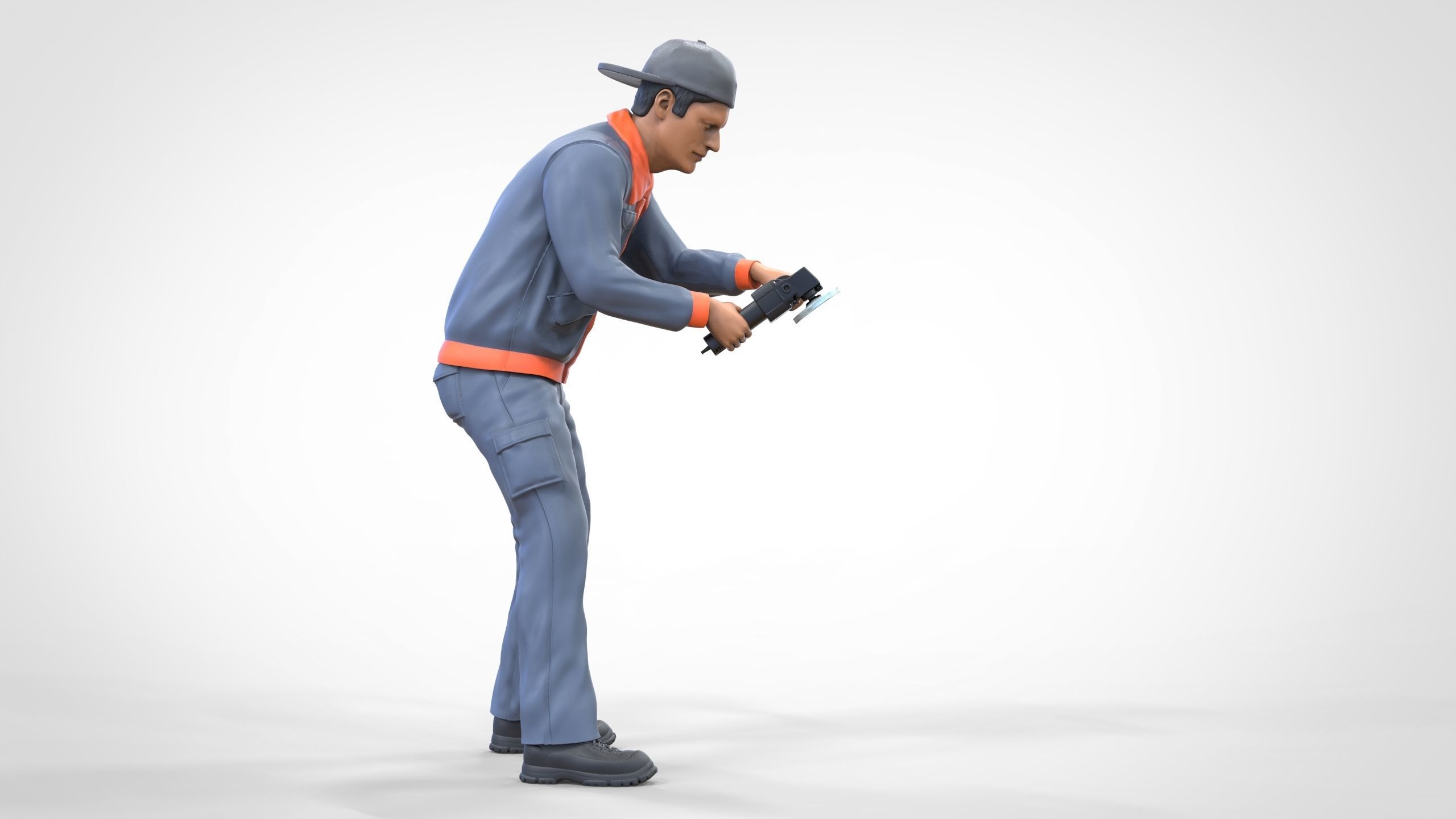N10 Polisherman or car polisher Mechanic 3D print model_16