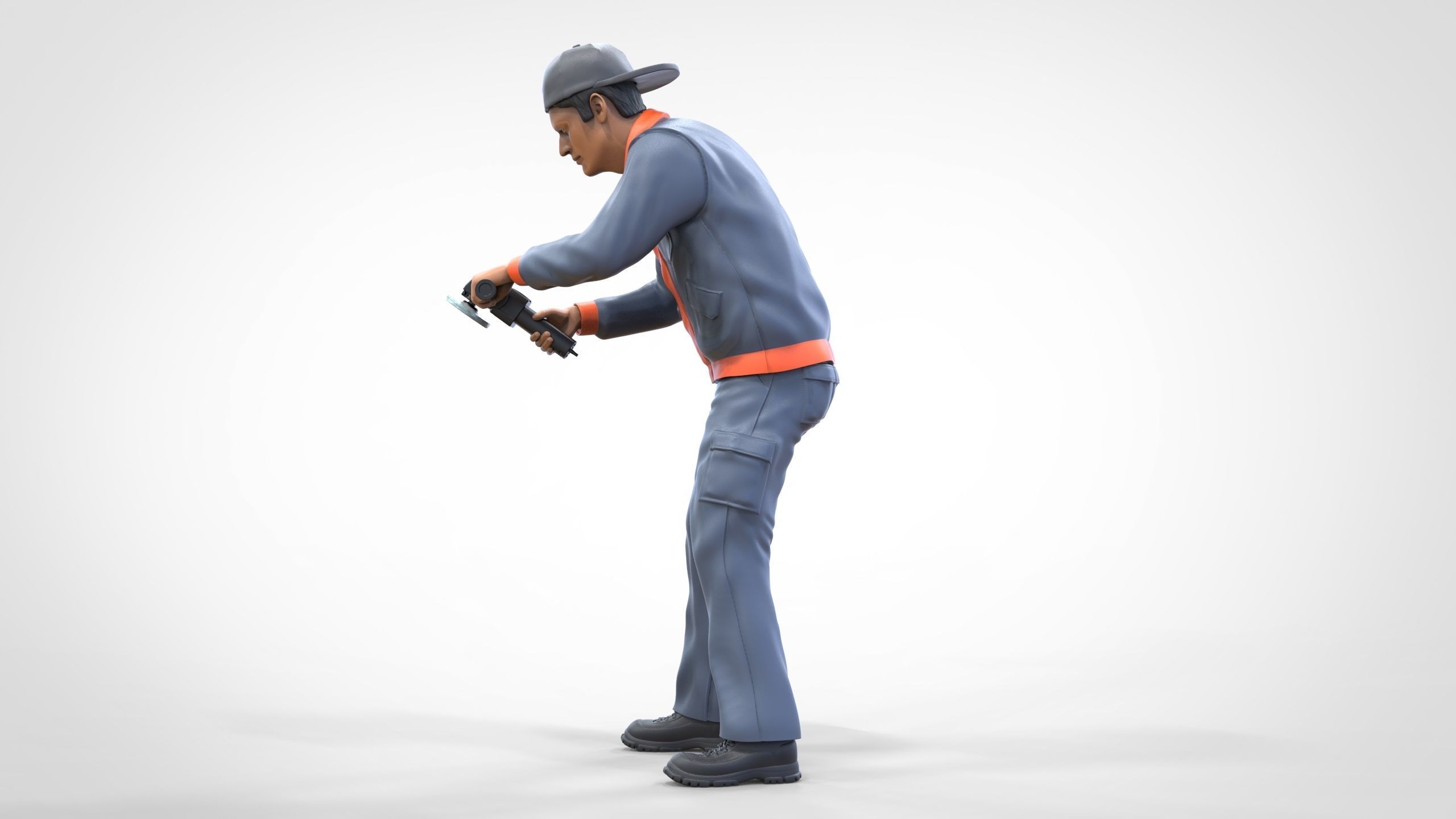 N10 Polisherman or car polisher Mechanic 3D print model_33
