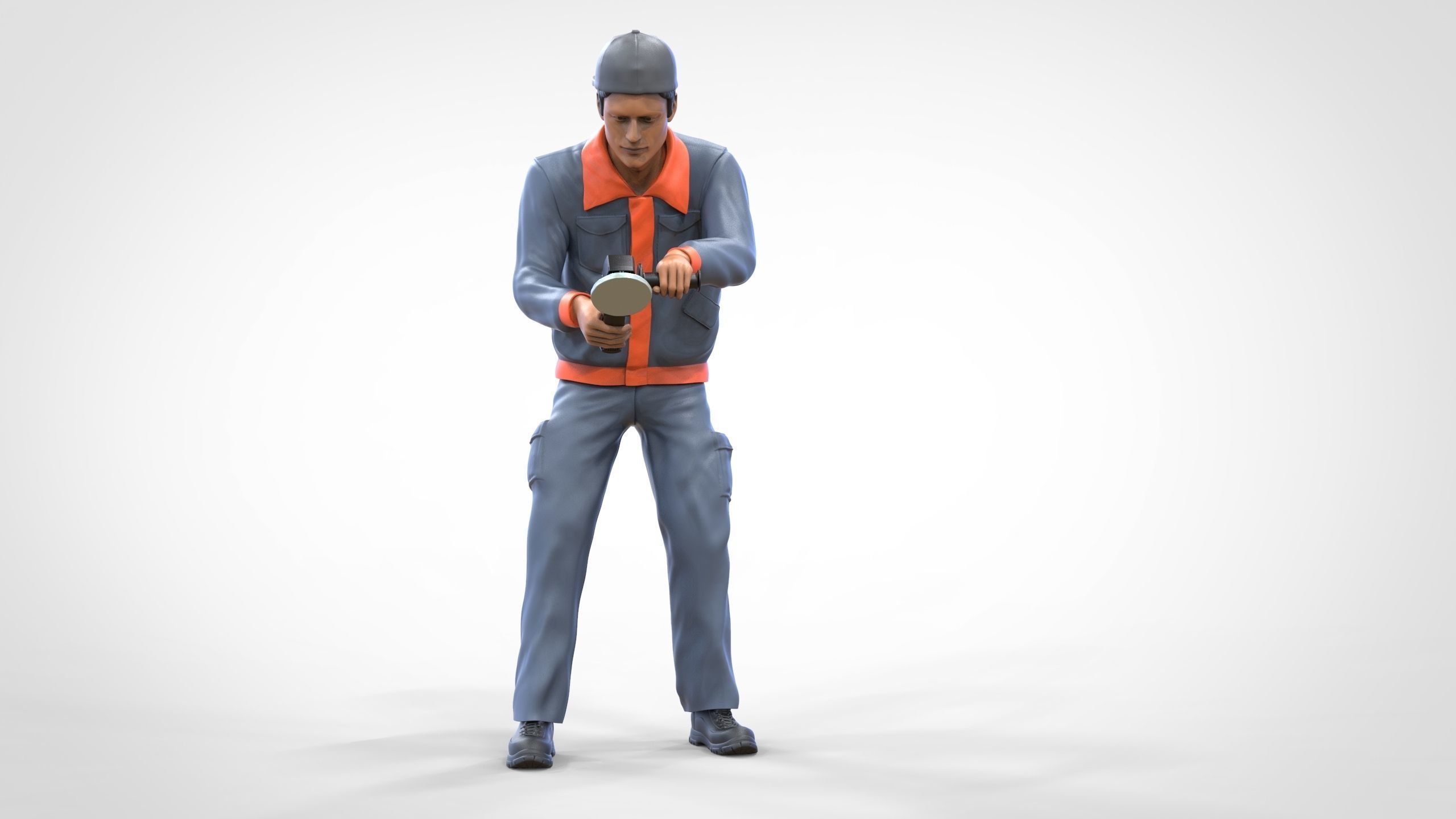 N10 Polisherman or car polisher Mechanic 3D print model_25