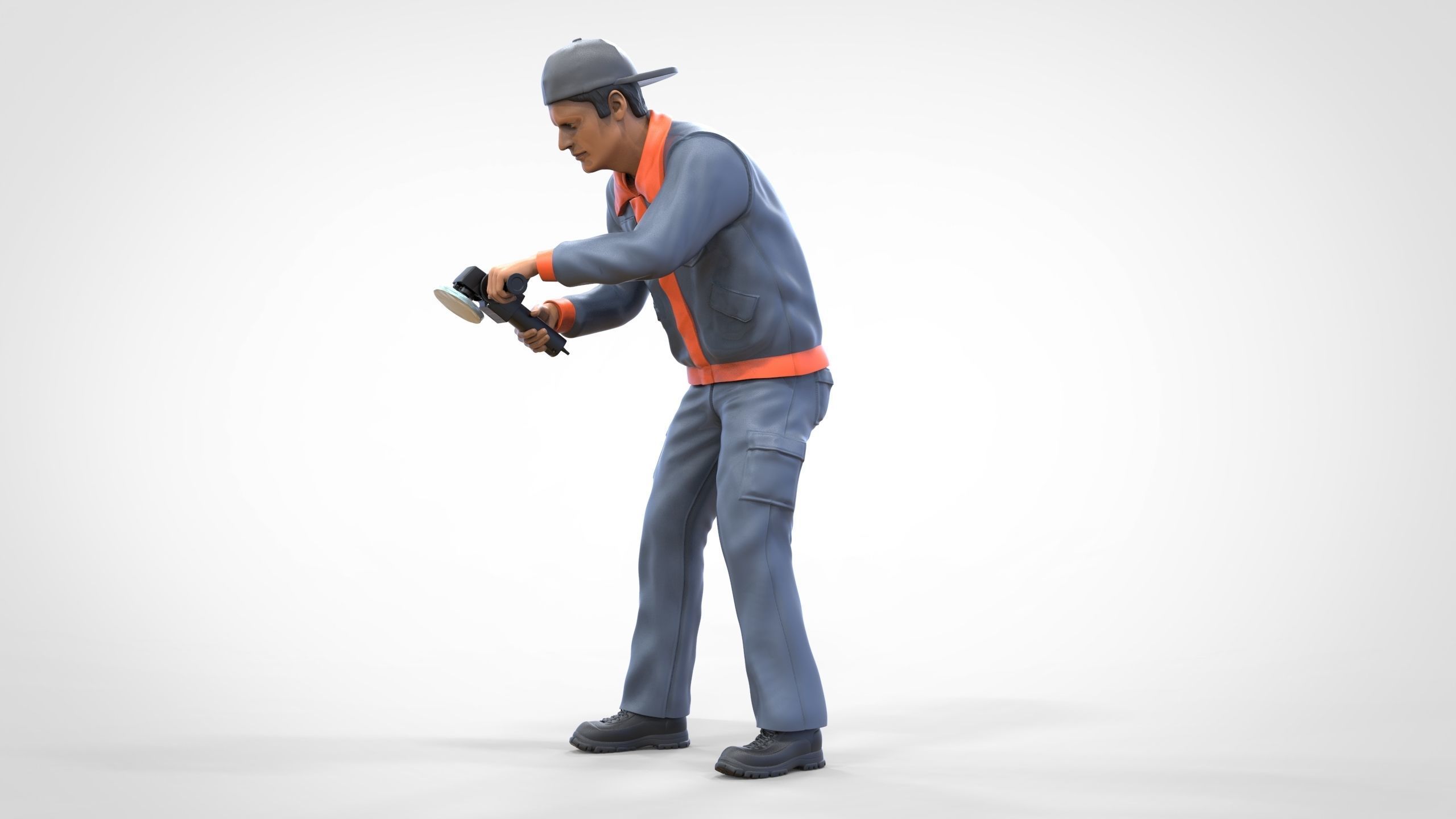 N10 Polisherman or car polisher Mechanic 3D print model_3