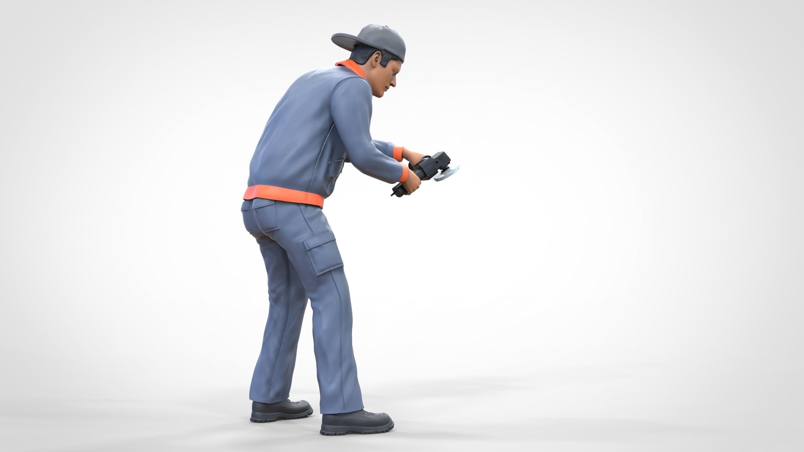 N10 Polisherman or car polisher Mechanic 3D print model_12