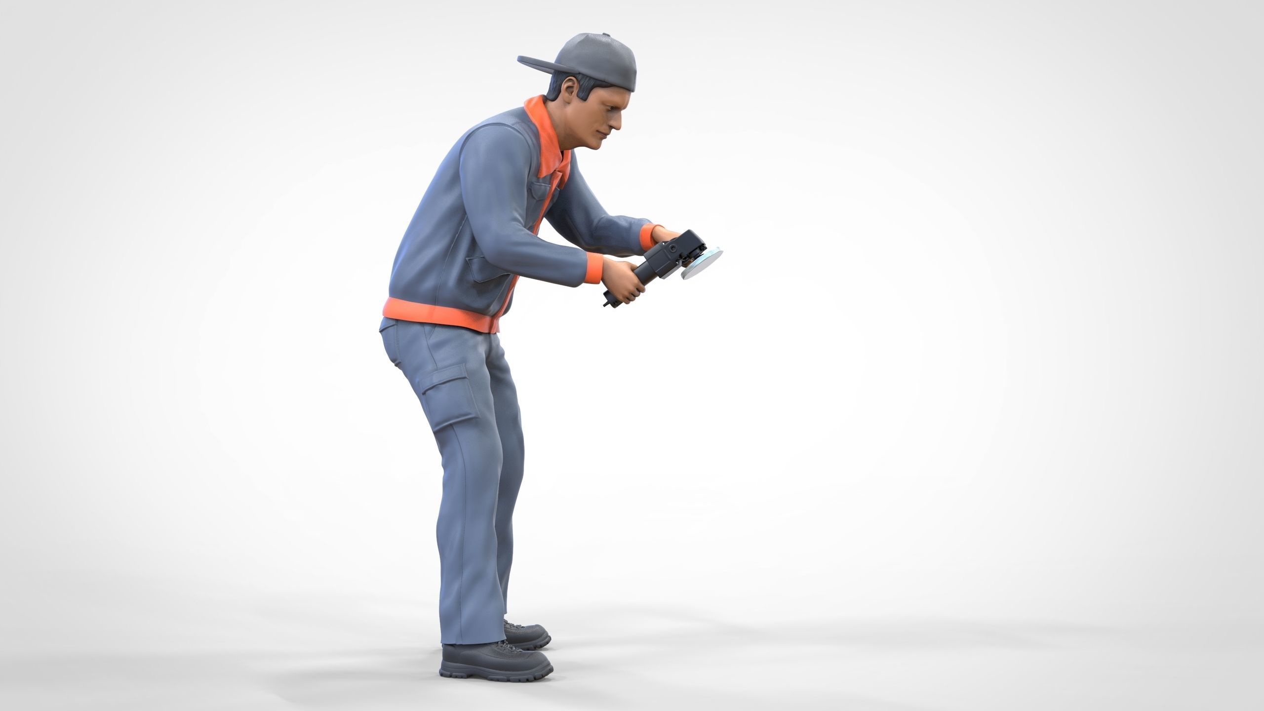 N10 Polisherman or car polisher Mechanic 3D print model_17