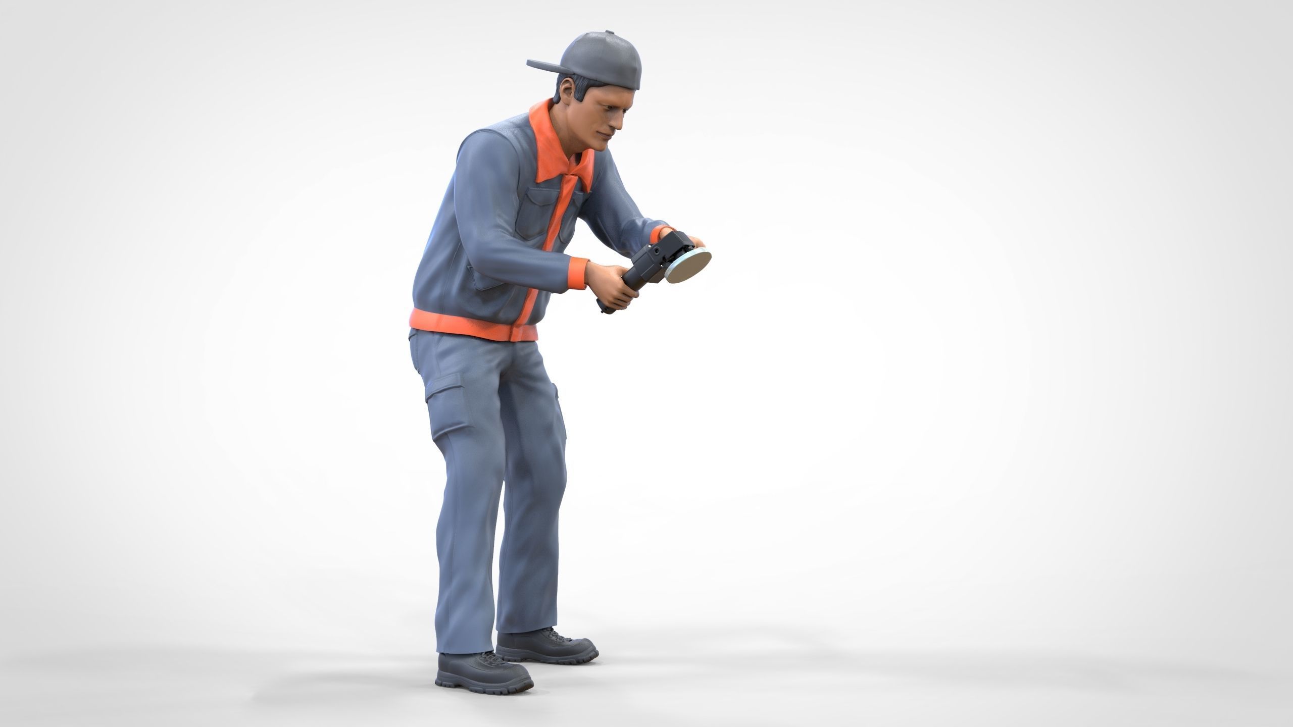 N10 Polisherman or car polisher Mechanic 3D print model_19