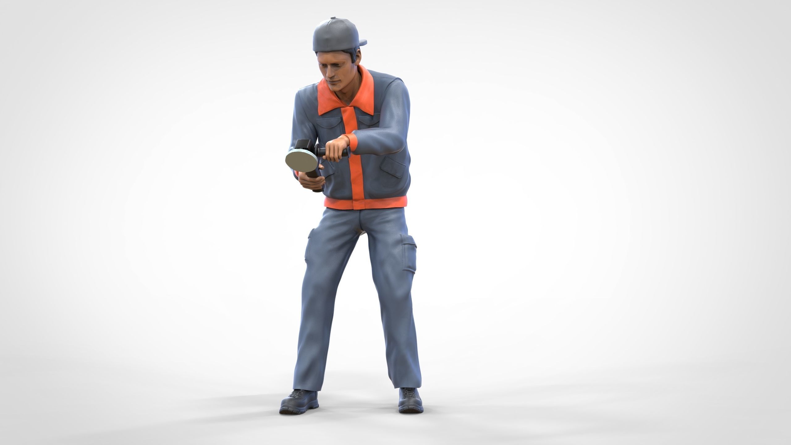 N10 Polisherman or car polisher Mechanic 3D print model_27