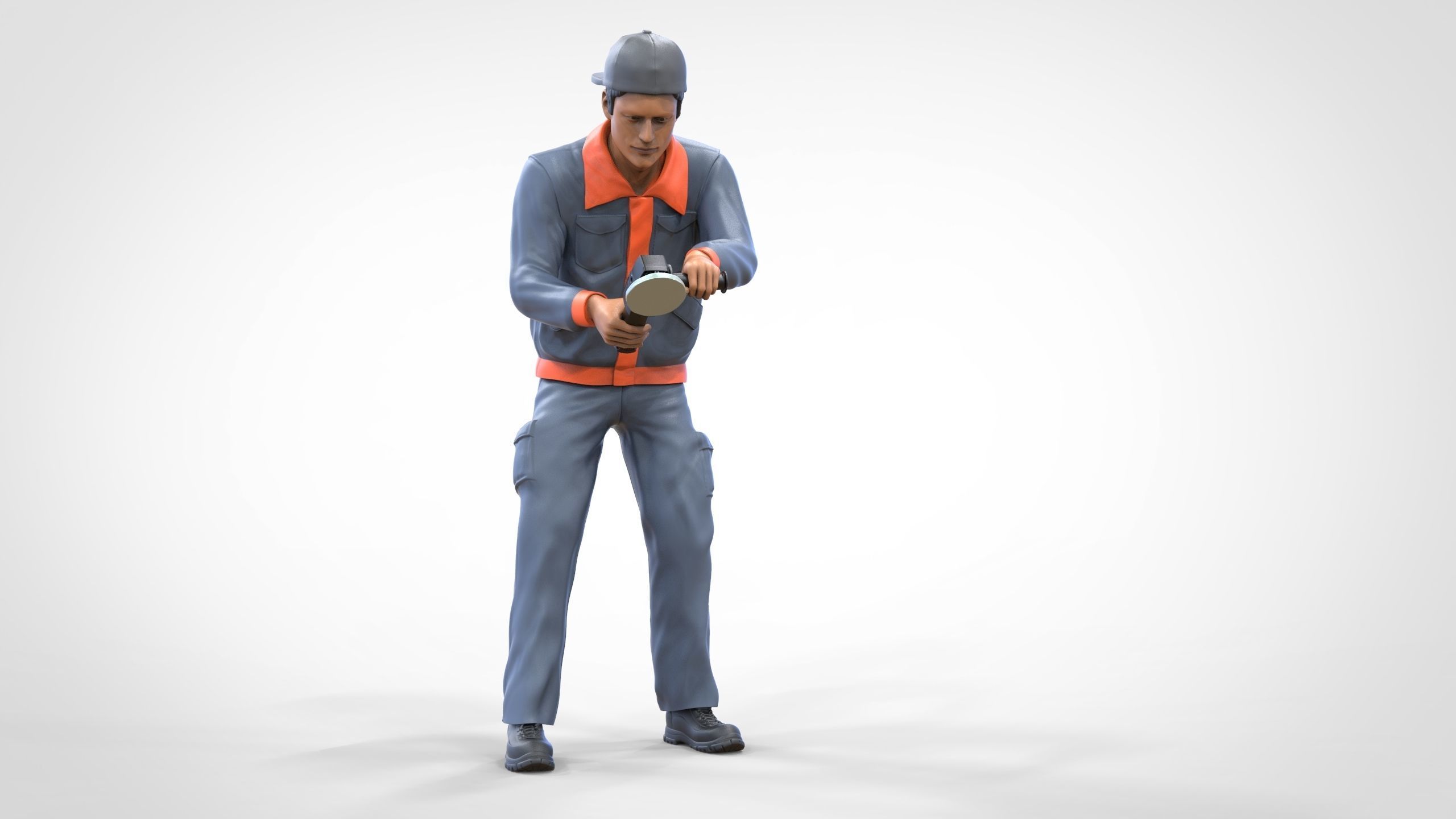 N10 Polisherman or car polisher Mechanic 3D print model_23