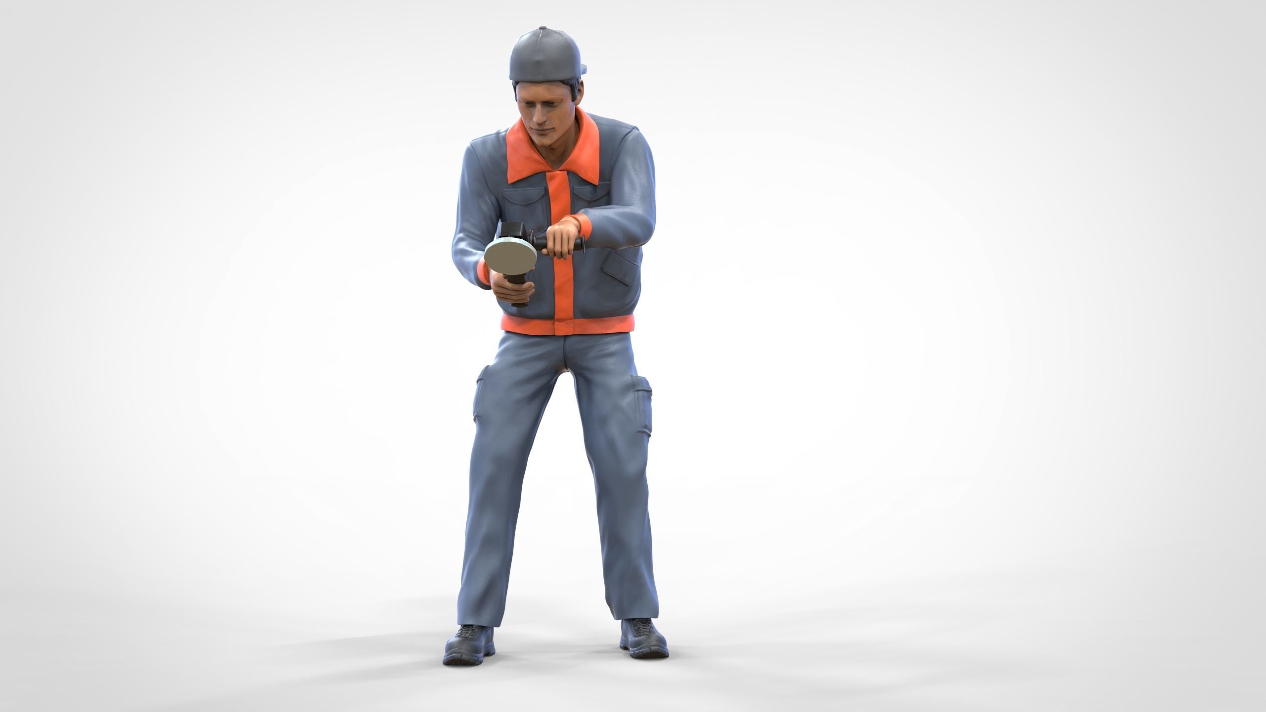 N10 Polisherman or car polisher Mechanic 3D print model_26