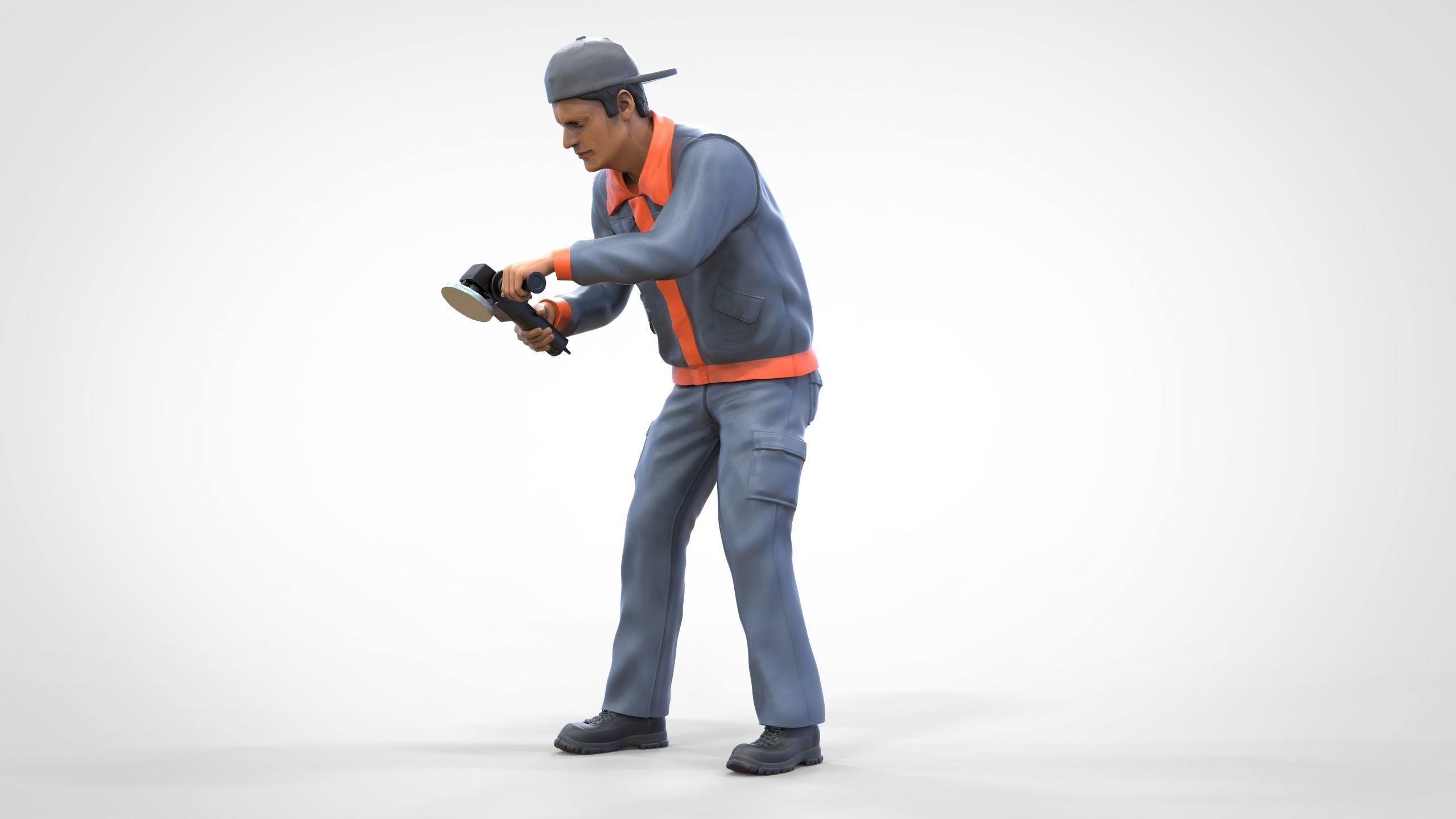 N10 Polisherman or car polisher Mechanic 3D print model_31