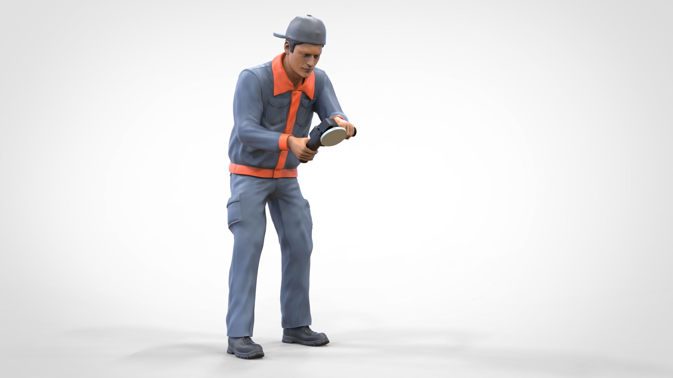 N10 Polisherman or car polisher Mechanic 3D print model_21