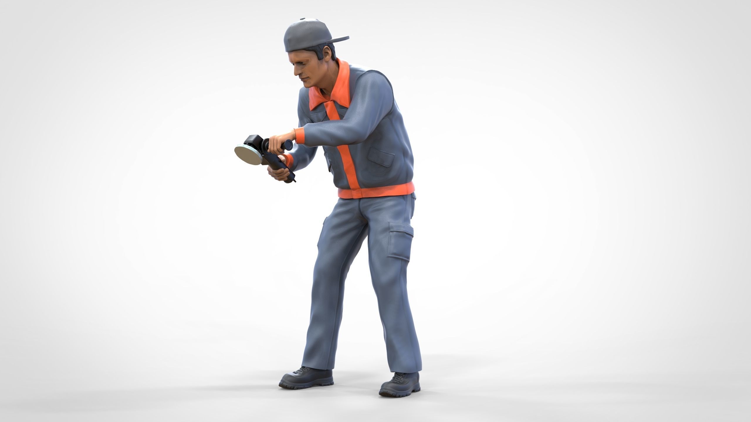 N10 Polisherman or car polisher Mechanic 3D print model_30
