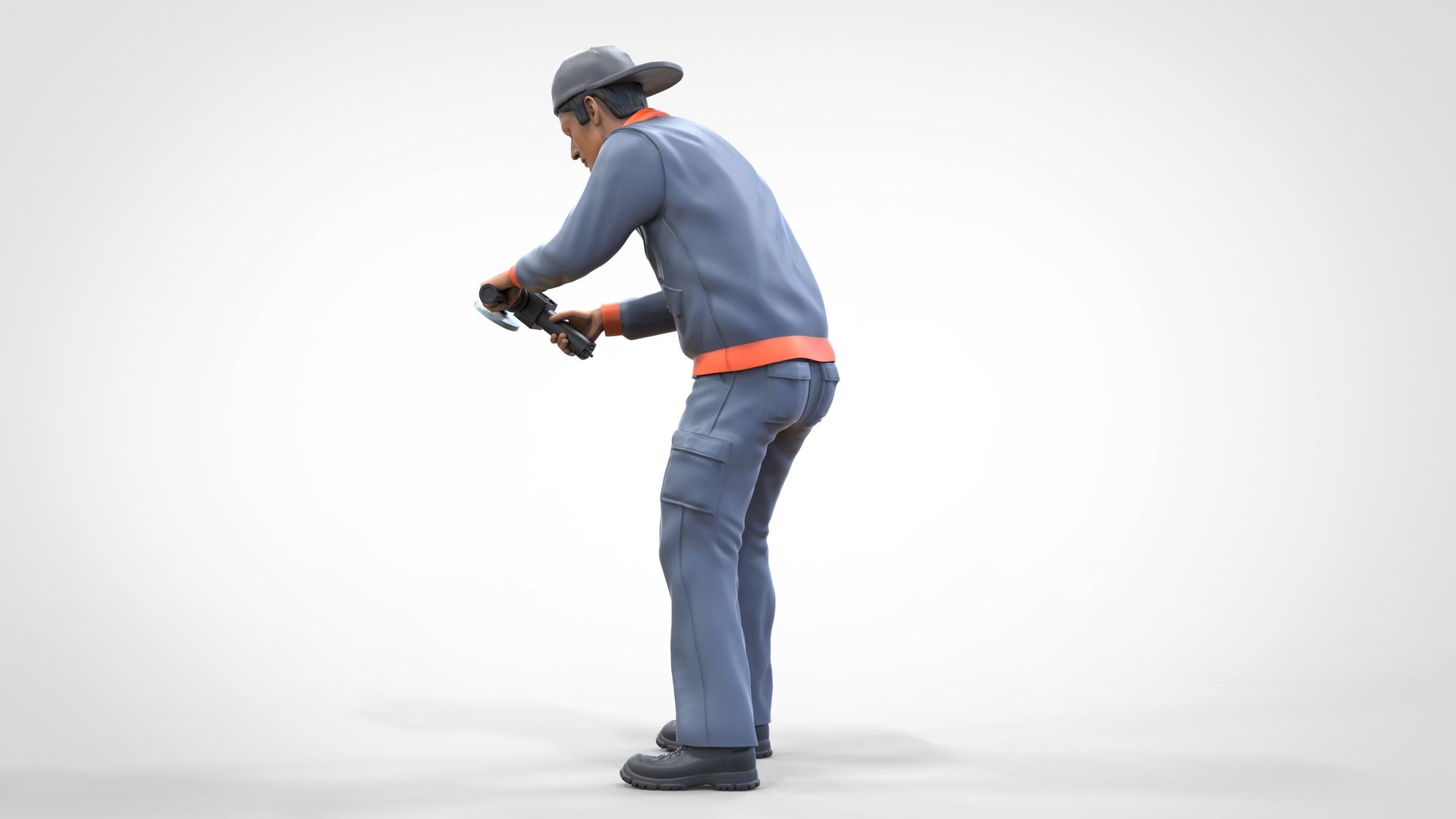 N10 Polisherman or car polisher Mechanic 3D print model_35