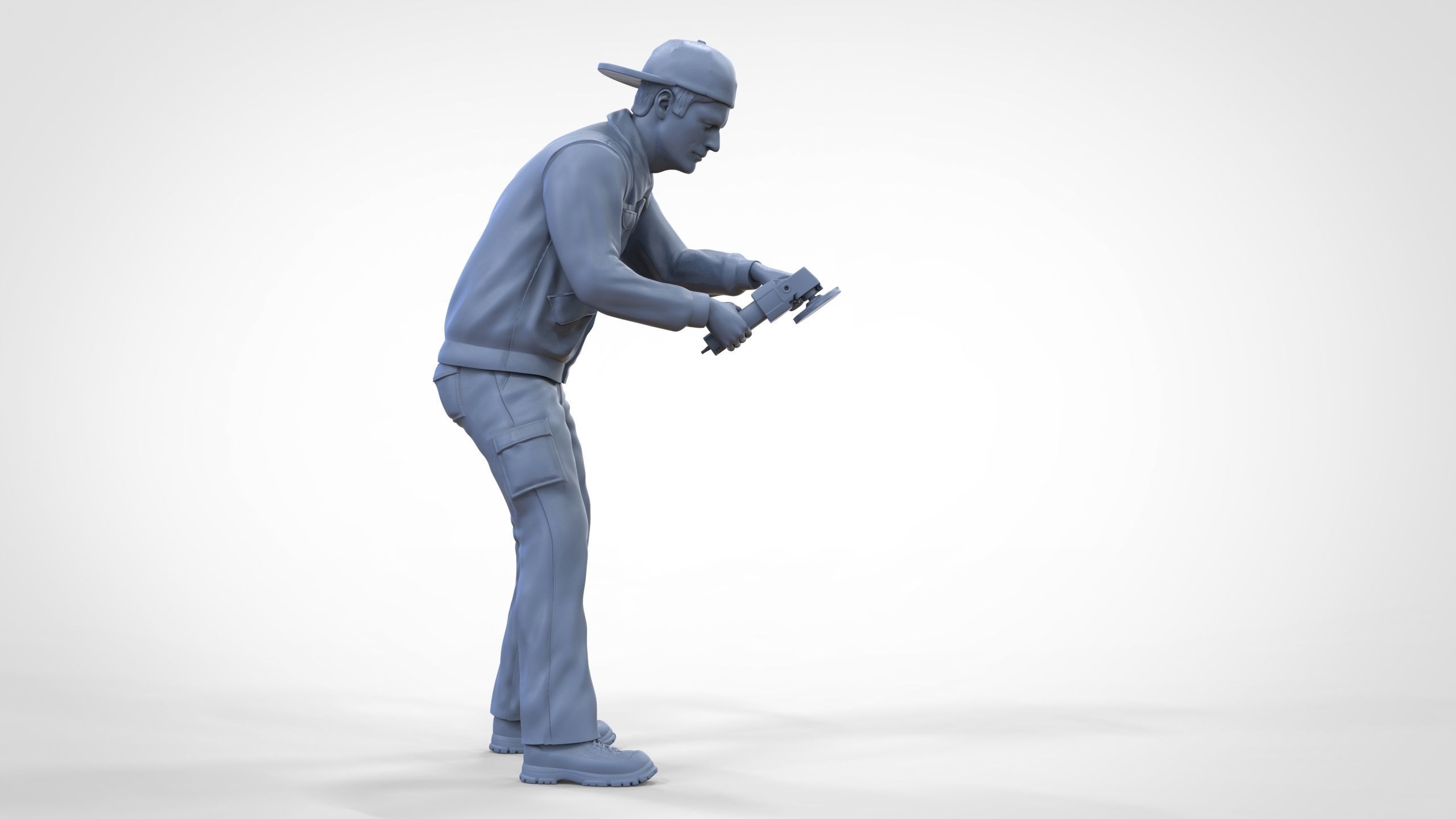 N10 Polisherman or car polisher Mechanic 3D print model_50