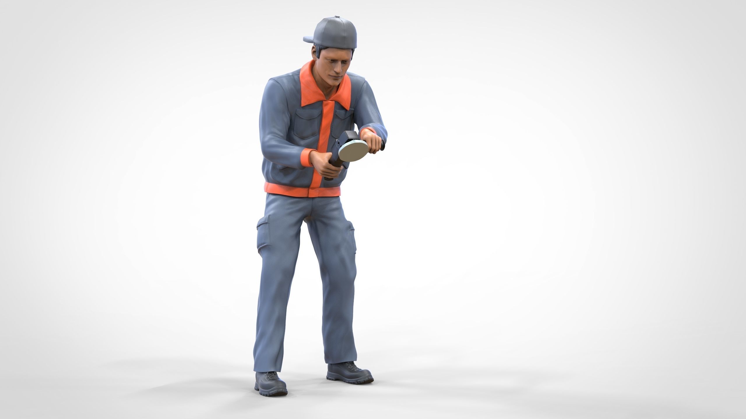 N10 Polisherman or car polisher Mechanic 3D print model_22
