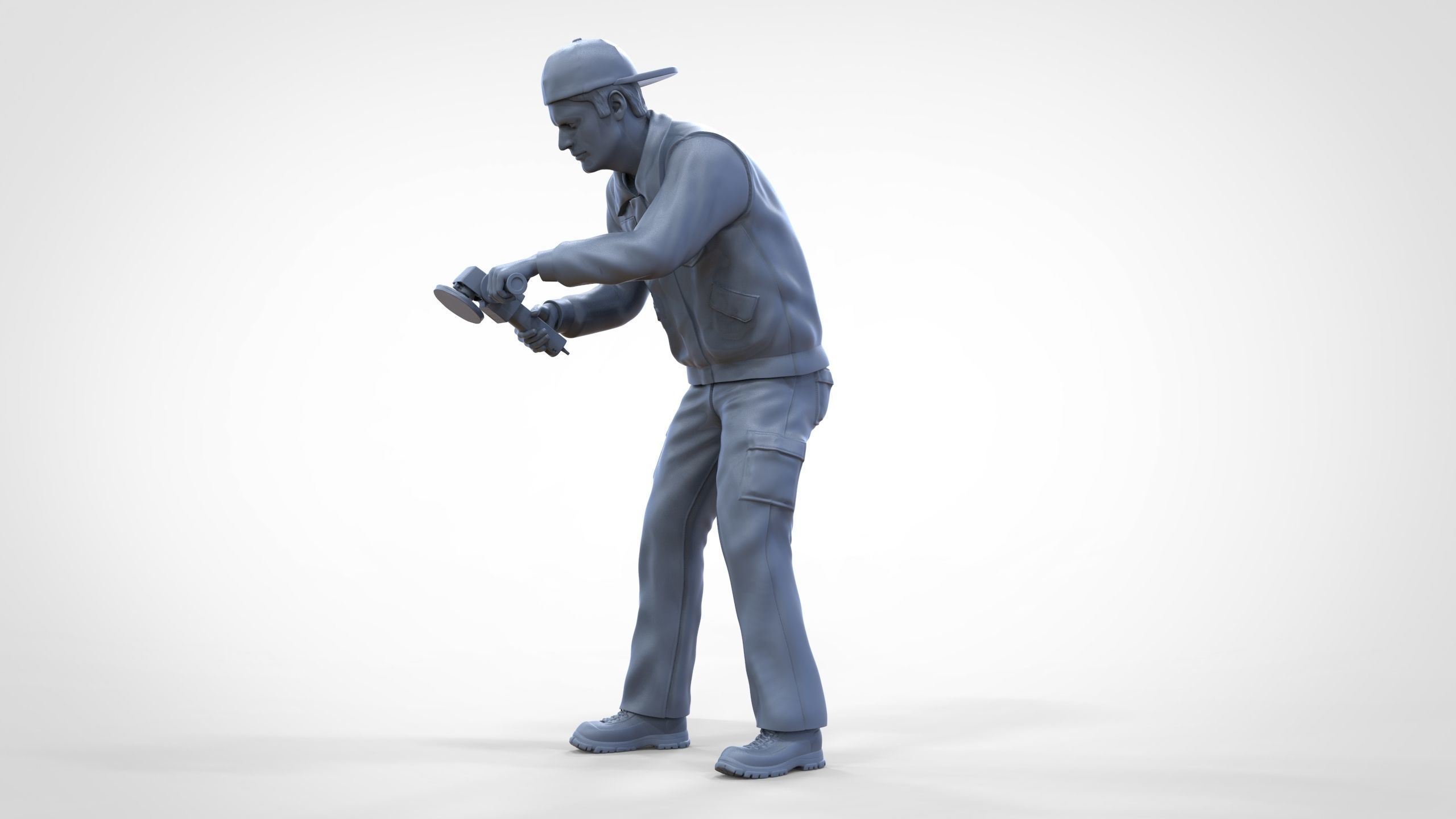 N10 Polisherman or car polisher Mechanic 3D print model_39