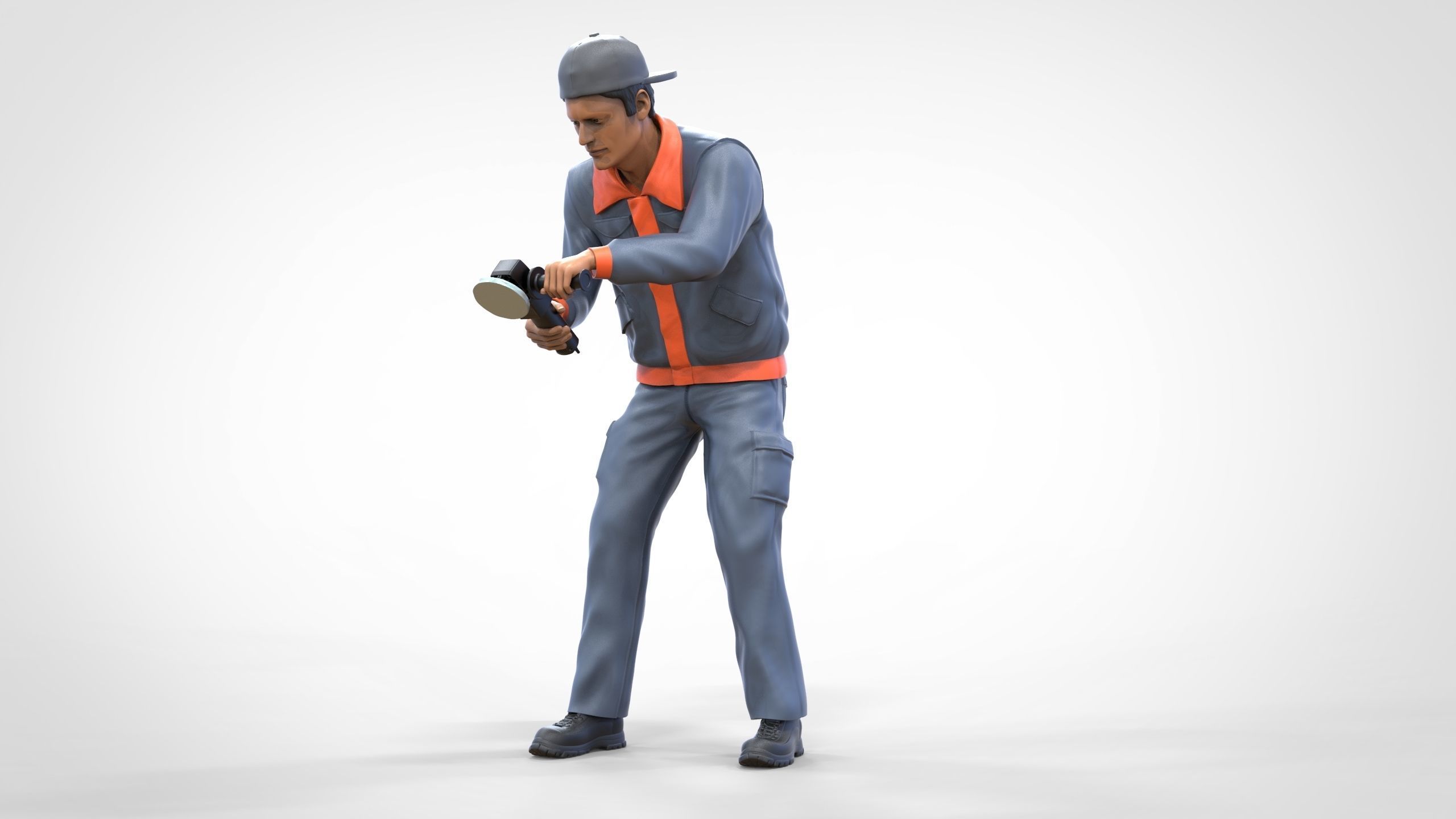 N10 Polisherman or car polisher Mechanic 3D print model_29