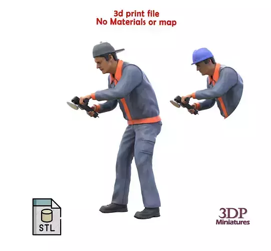 N10 Polisherman or car polisher Mechanic 3D print model