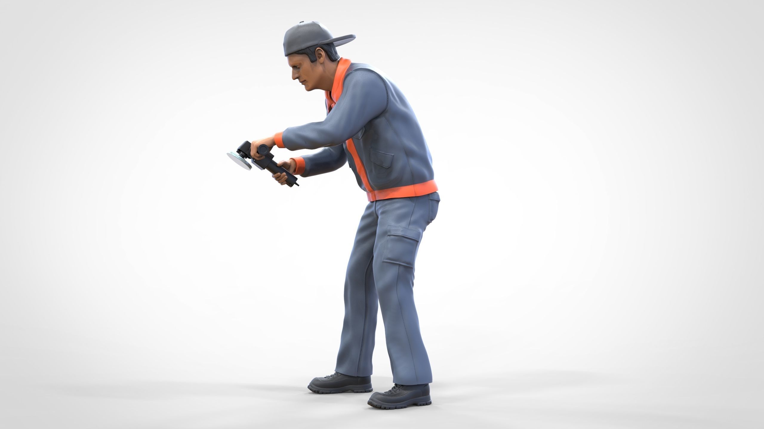 N10 Polisherman or car polisher Mechanic 3D print model_13