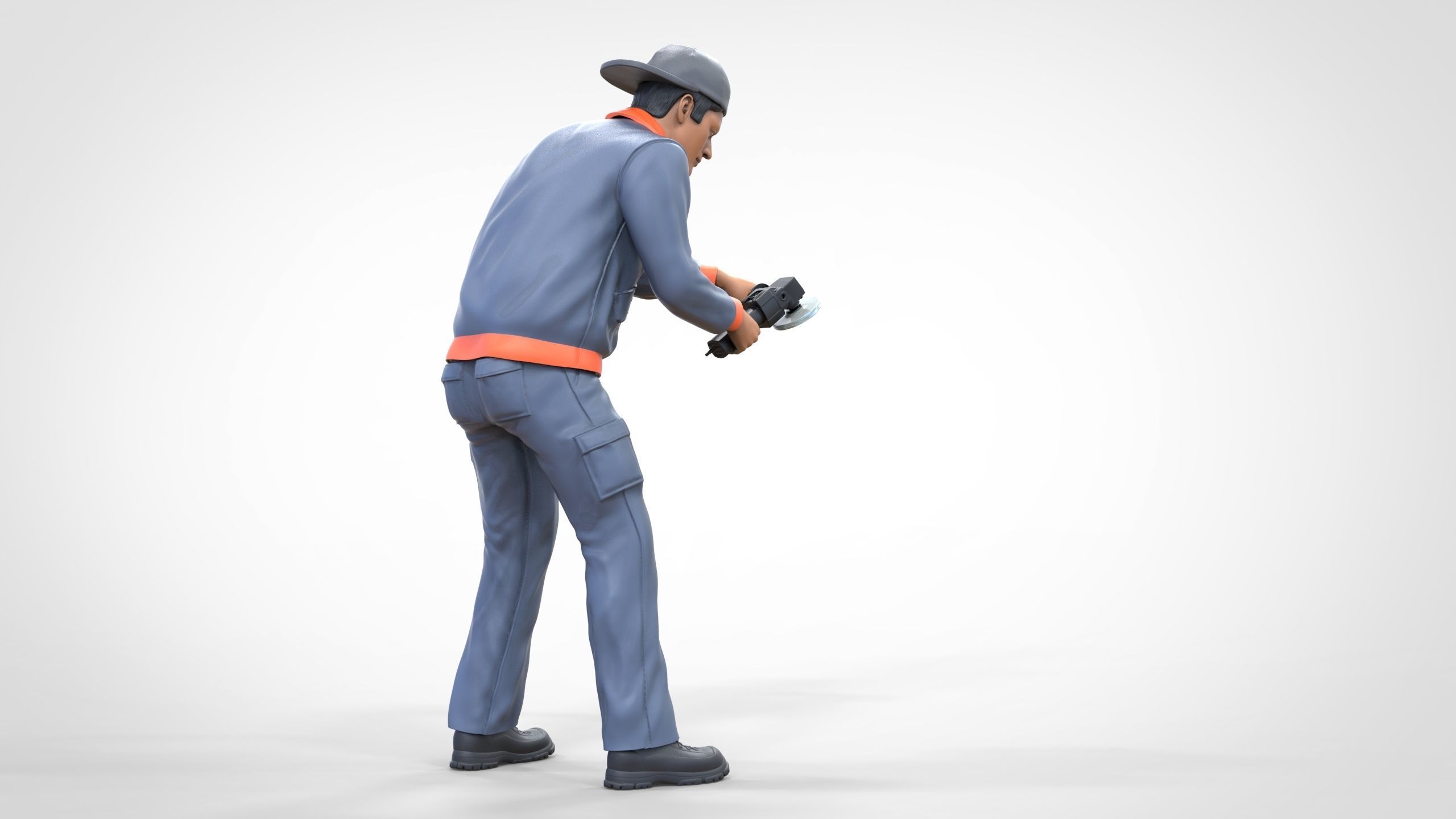 N10 Polisherman or car polisher Mechanic 3D print model_11