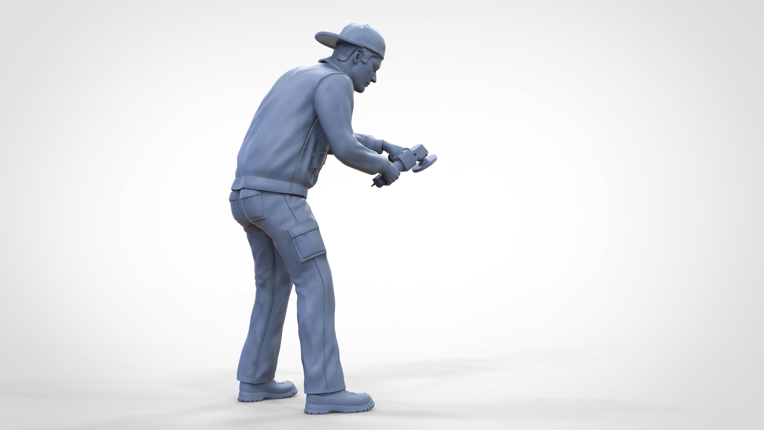 N10 Polisherman or car polisher Mechanic 3D print model_49