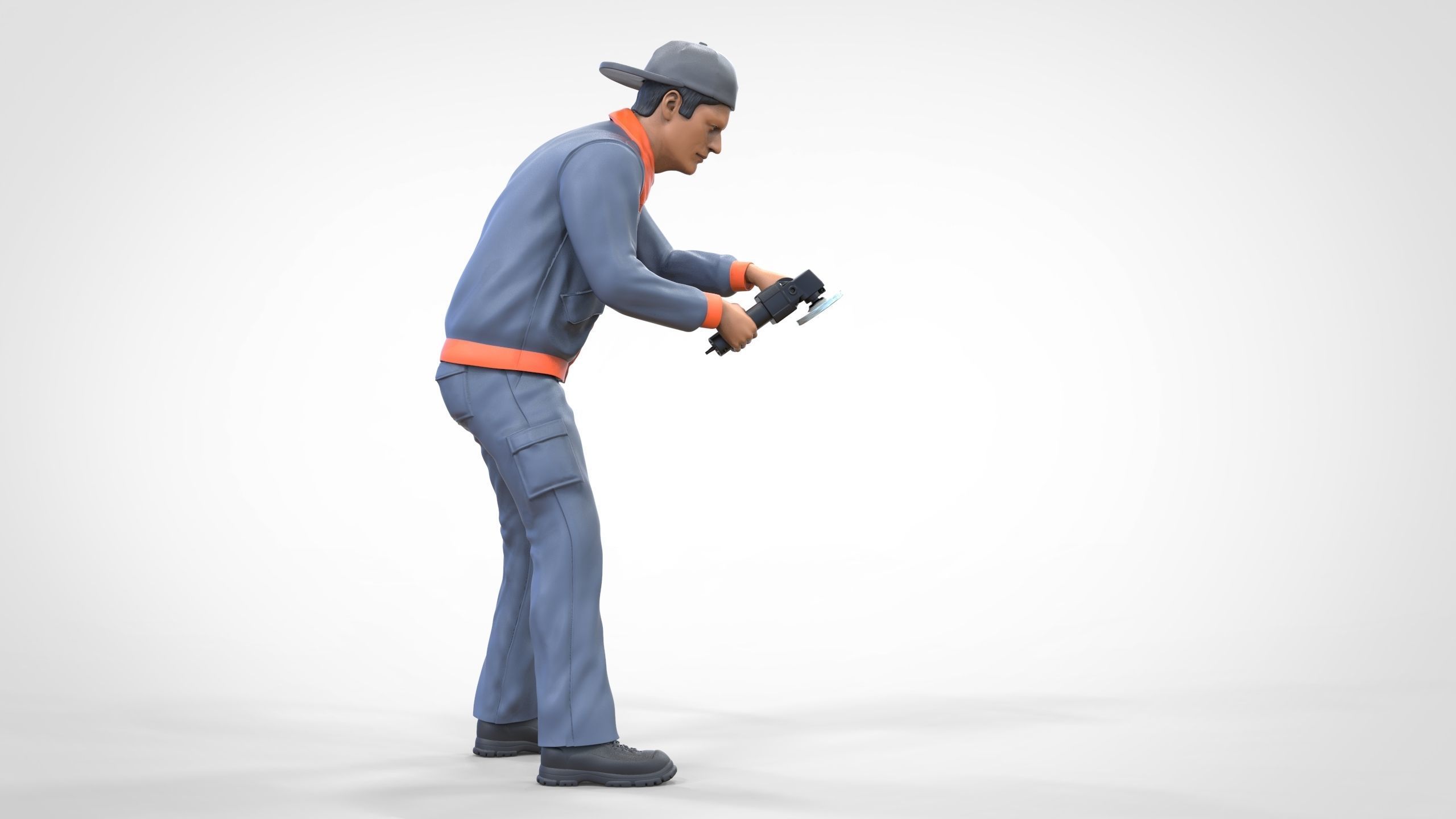 N10 Polisherman or car polisher Mechanic 3D print model_15