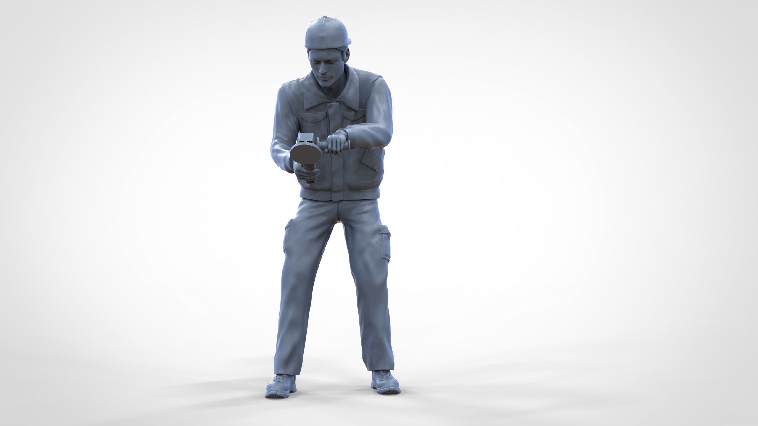 N10 Polisherman or car polisher Mechanic 3D print model_41
