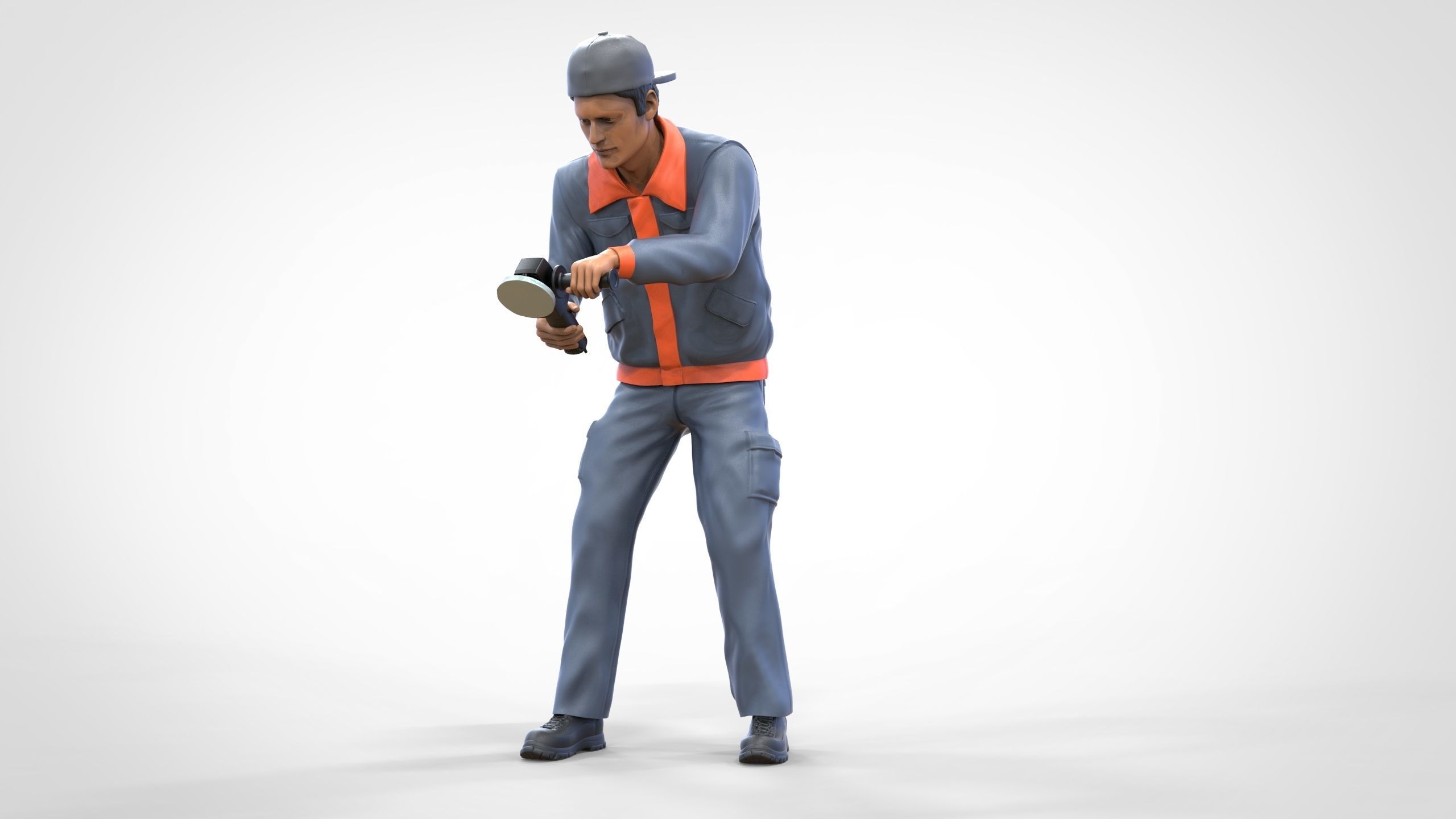 N10 Polisherman or car polisher Mechanic 3D print model_28