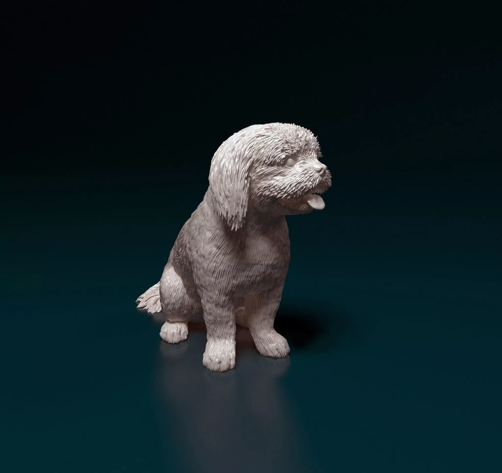 Shih Tzu with tongue 3D print model