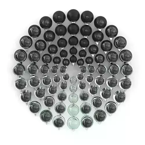 Wall sculpture glass ball Visual mediation