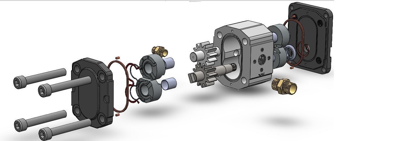 Hydraulic Gear Pump 3D model_3
