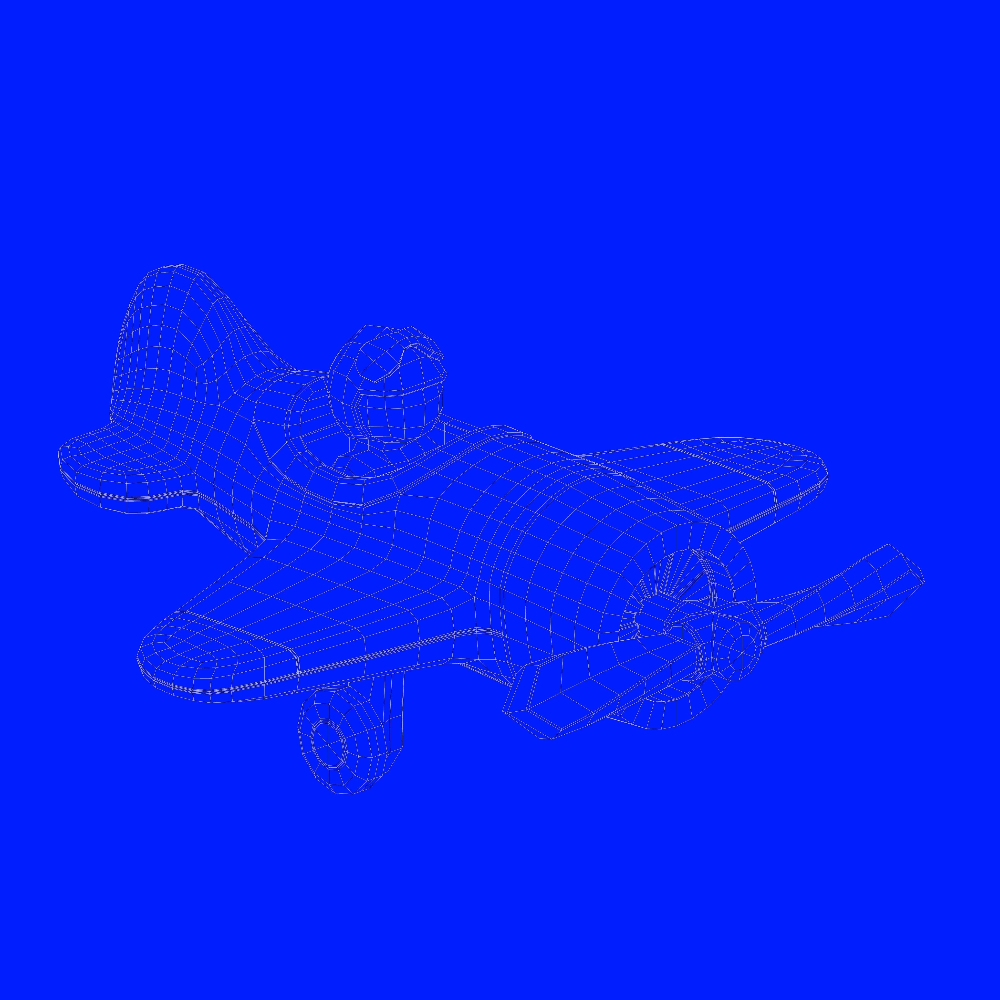 Cartoon Plane with Pilot Low-poly 3D model_8
