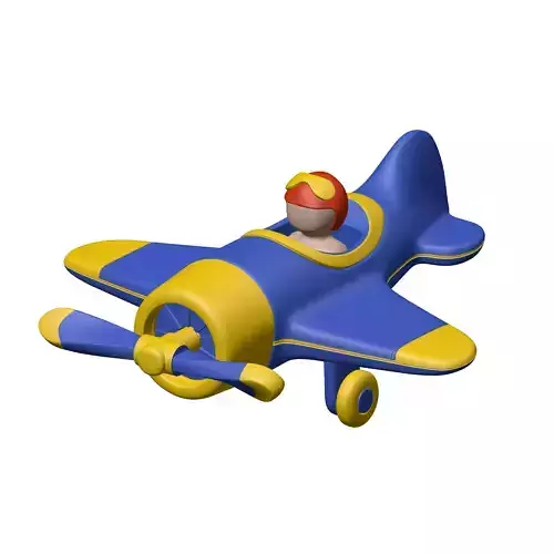 Cartoon Plane with Pilot