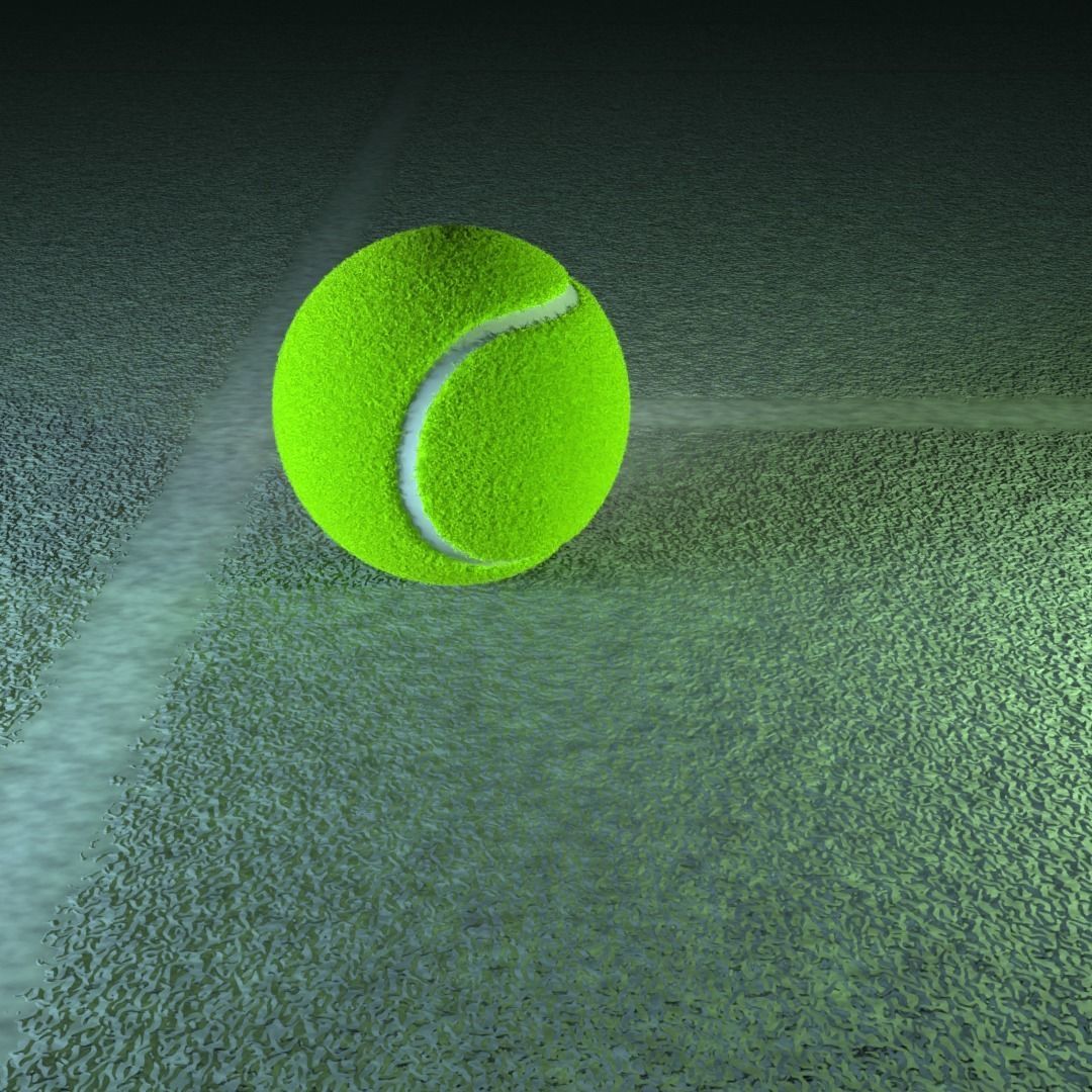 Not Realistic Tennis Ball Free 3D model_5