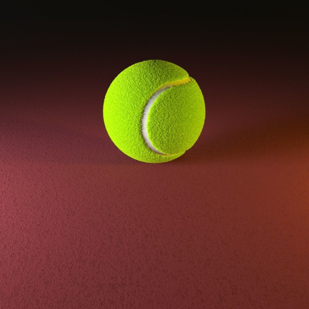 Not Realistic Tennis Ball Free 3D model_4