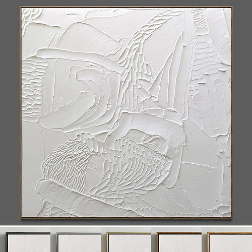 Plaster two square photo frames 14 Low-poly 3D model