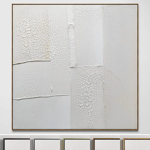 Plaster two square photo frames 15 Low-poly 3D model