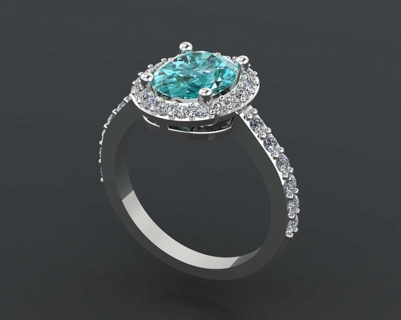 Oval ring 3D print model_3