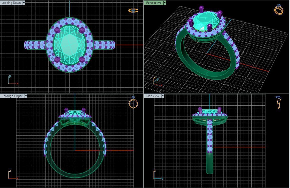 Oval ring 3D print model_2