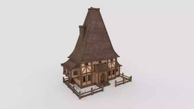 Medieval Building A06 Dark Wood - Scenery Backdrop House