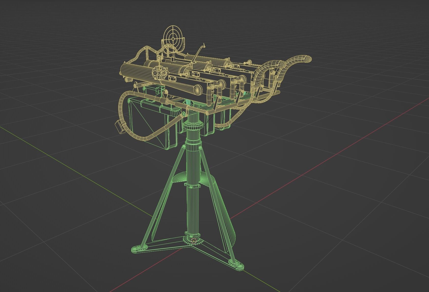 Quadruple mounted Maxim anti aircraft machine gun Low-poly 3D model_18