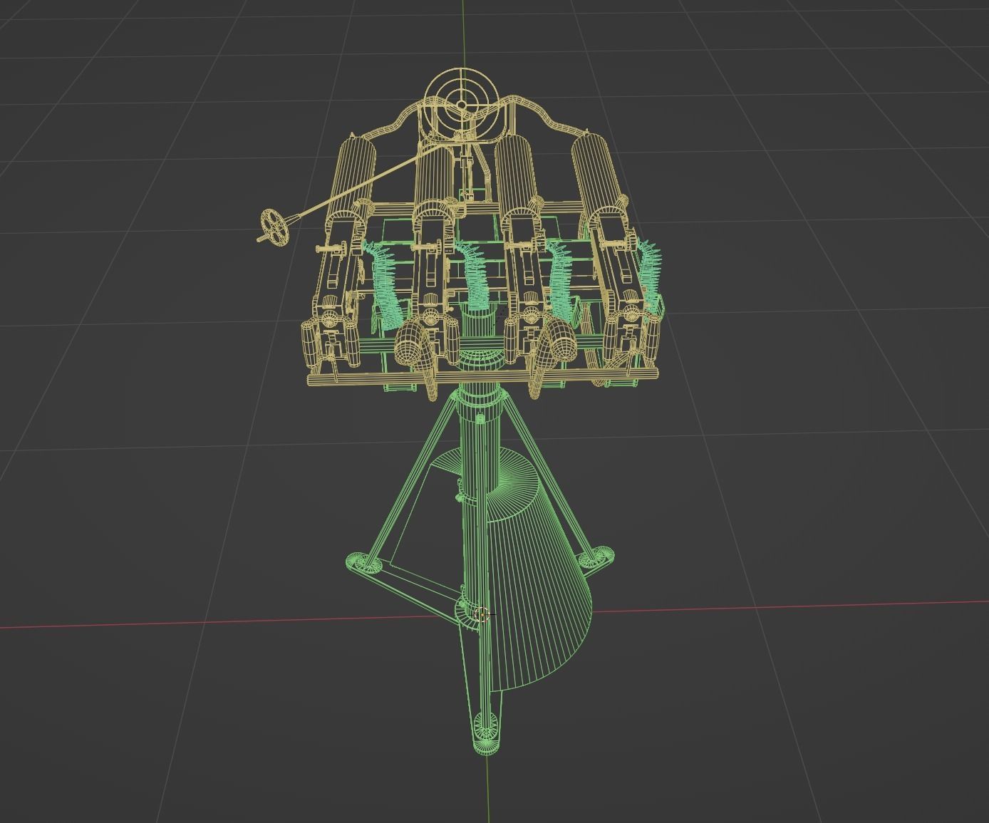 Quadruple mounted Maxim anti aircraft machine gun Low-poly 3D model_22