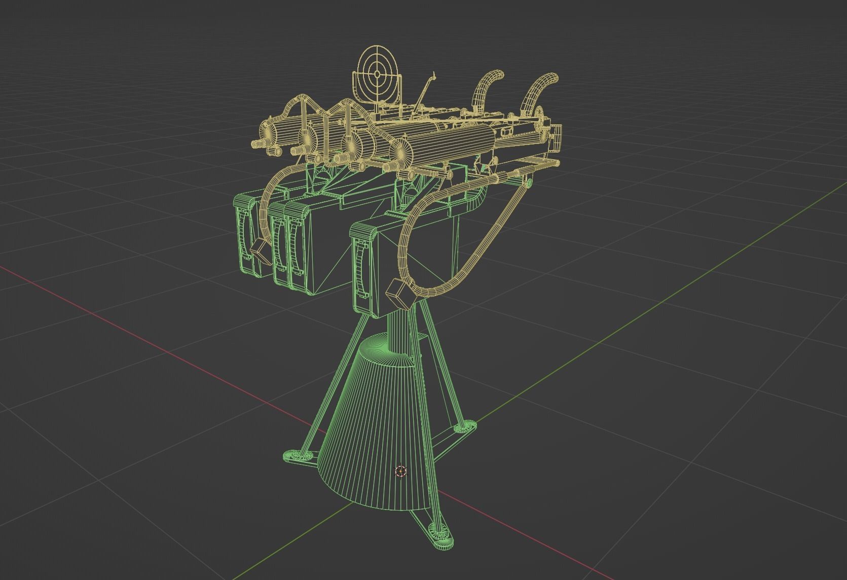 Quadruple mounted Maxim anti aircraft machine gun Low-poly 3D model_17