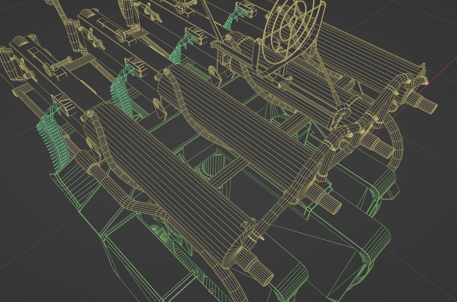 Quadruple mounted Maxim anti aircraft machine gun Low-poly 3D model_24