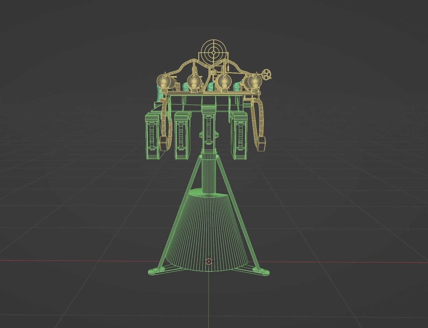 Quadruple mounted Maxim anti aircraft machine gun Low-poly 3D model_23