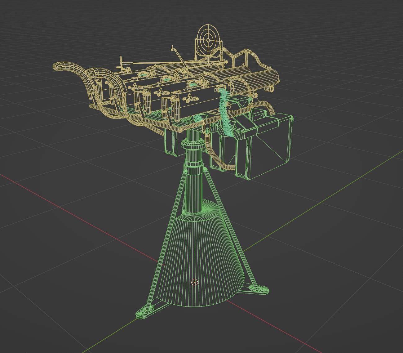 Quadruple mounted Maxim anti aircraft machine gun Low-poly 3D model_19