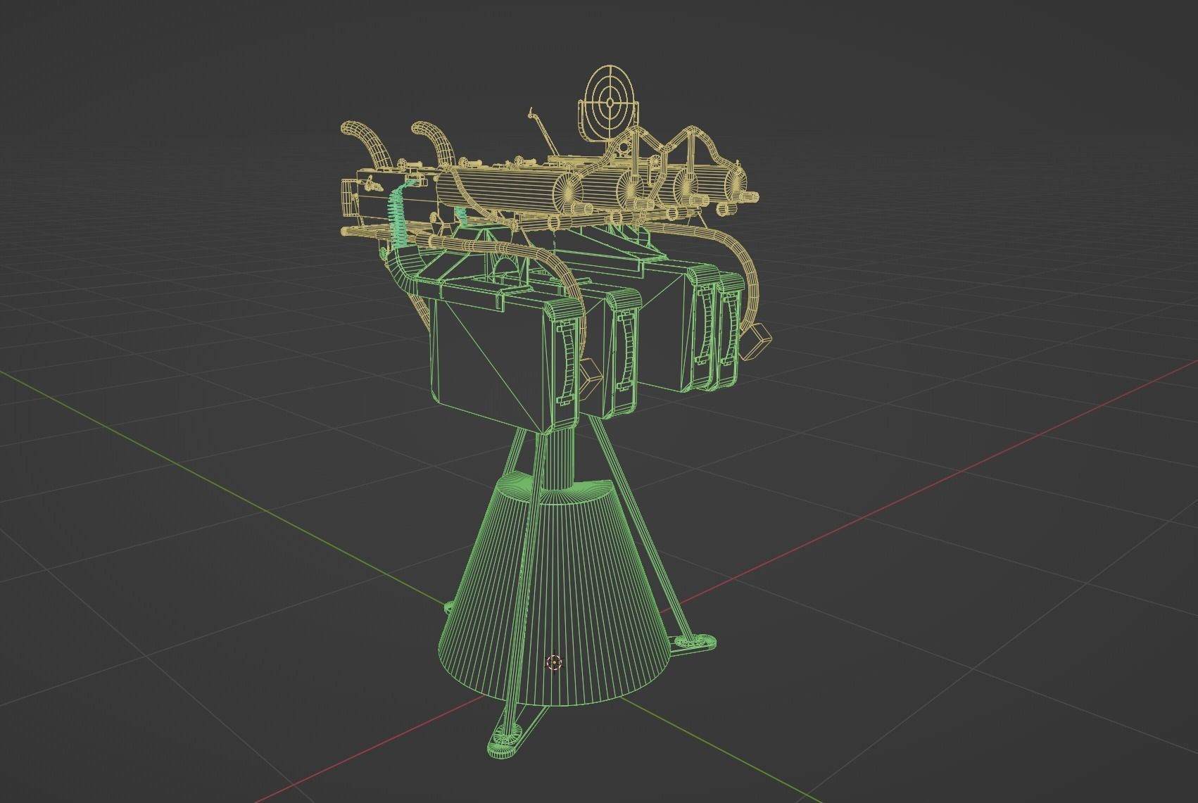 Quadruple mounted Maxim anti aircraft machine gun Low-poly 3D model_20