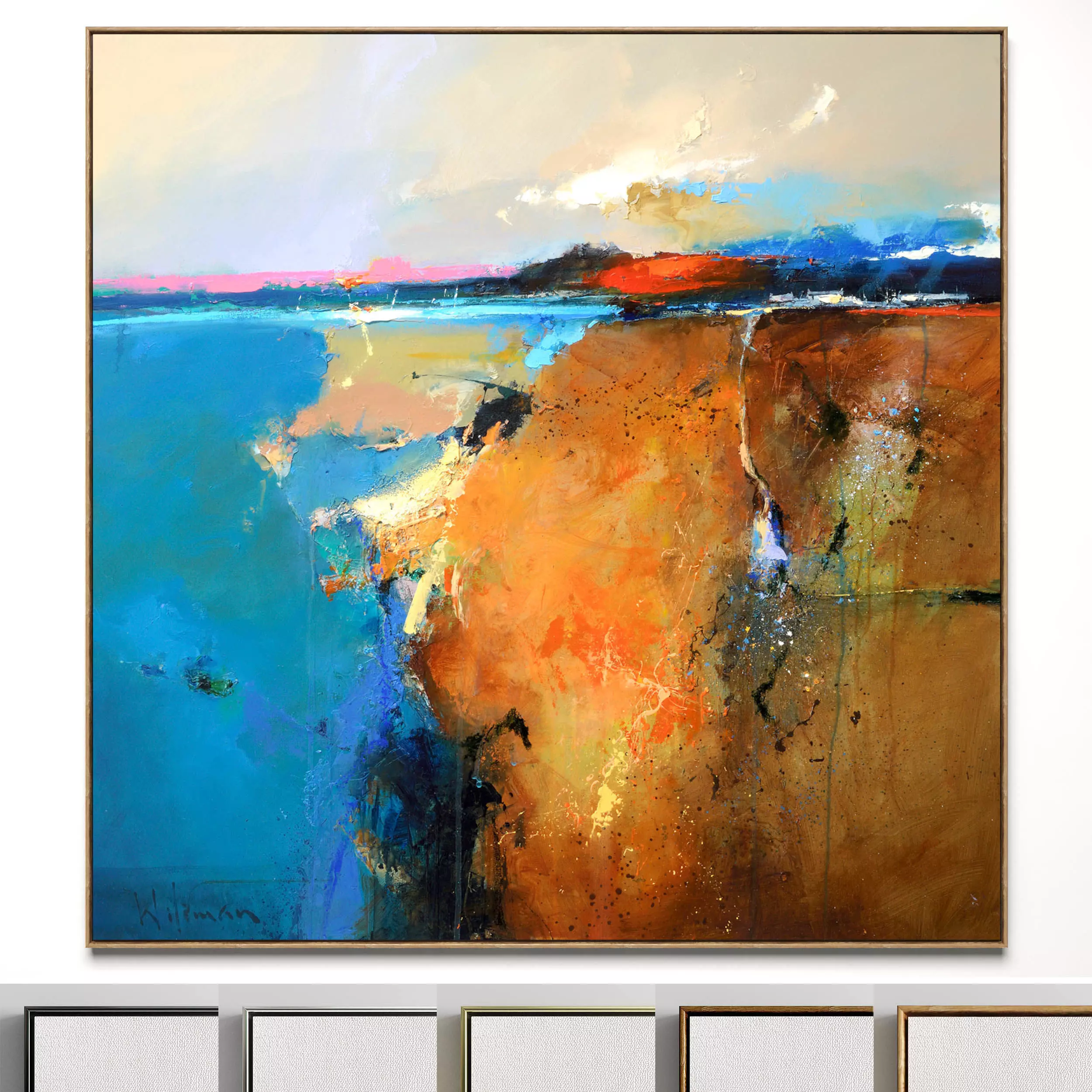 Plaster two square photo frames 18 Low-poly 3D model_0