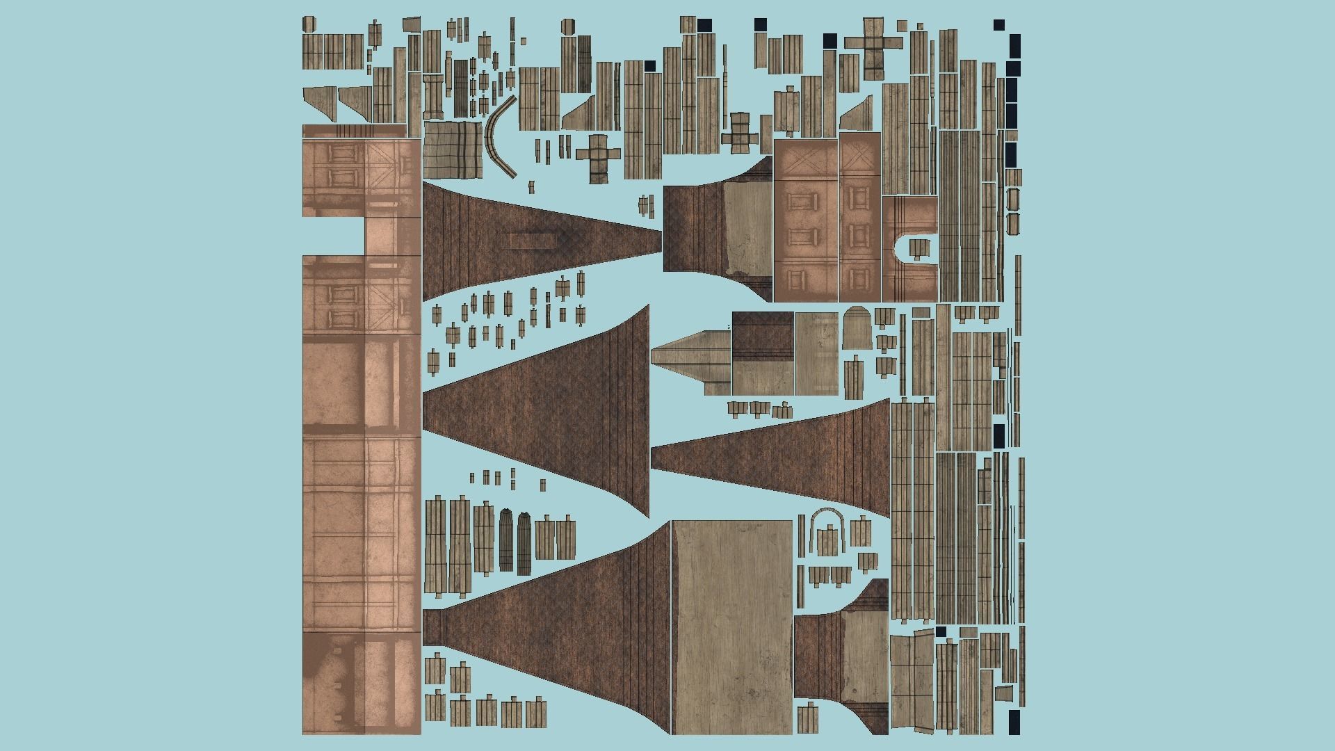 Medieval Building A07 Light Wood - Scenery Backdrop House Low-poly 3D model_5