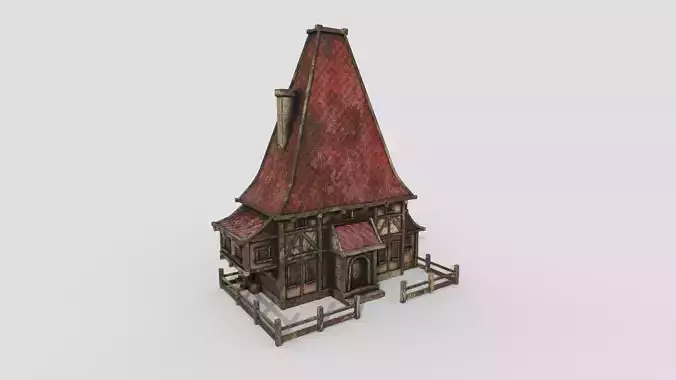 Medieval Building A08 Destroyed Old - Scenery Backdrop House Low-poly 3D model Medieval Building A08 Destroyed Old - Scenery Backdrop House Low-poly 3D model