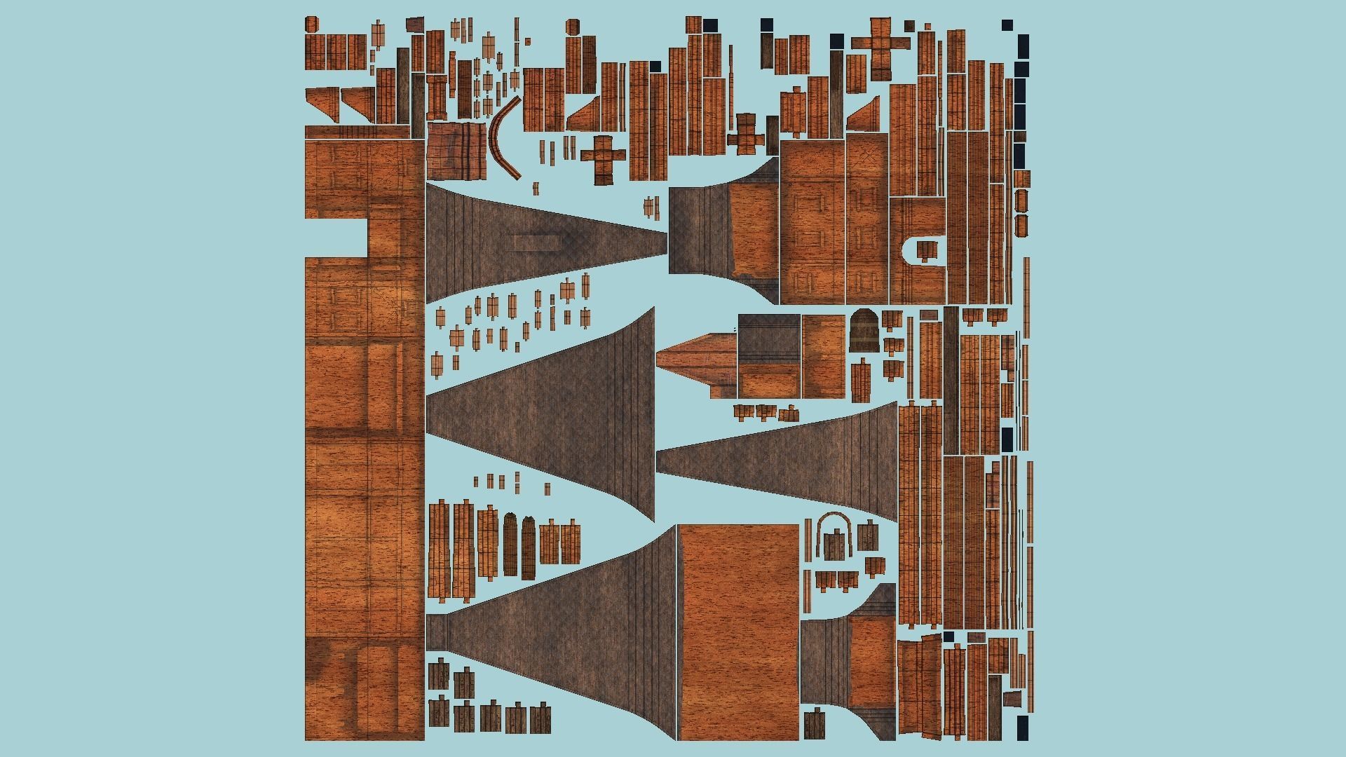 Medieval Building A09 Noble Wood - Scenery Backdrop House Low-poly 3D model_5