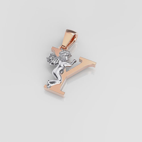 Pendant Letter Y 3D print model