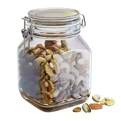 Food Set 19 - Fido Jar with Mixed Nuts 3D model